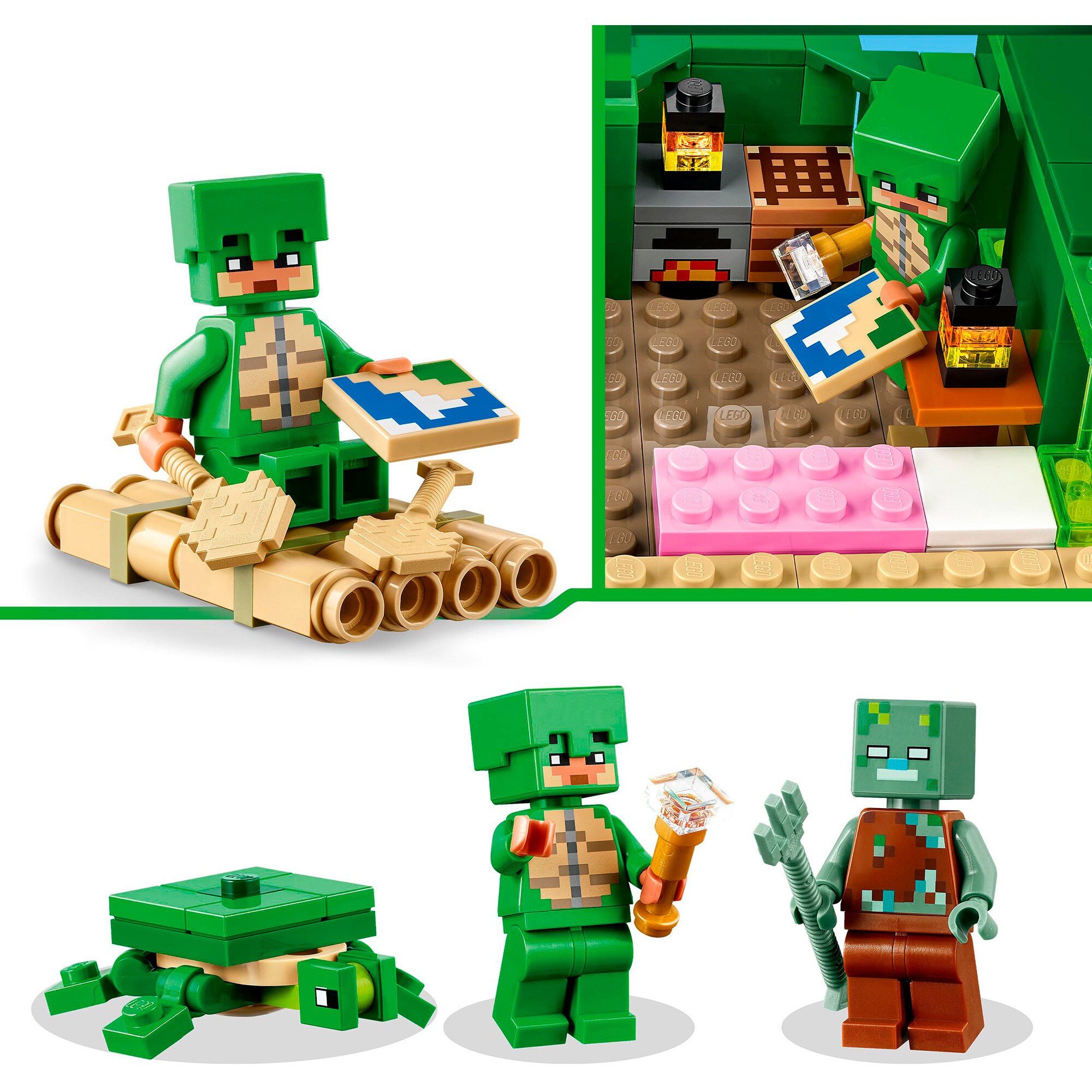 LEGO Konstruktionsspielzeug Minecraft Das Schildkrötenstrandhaus