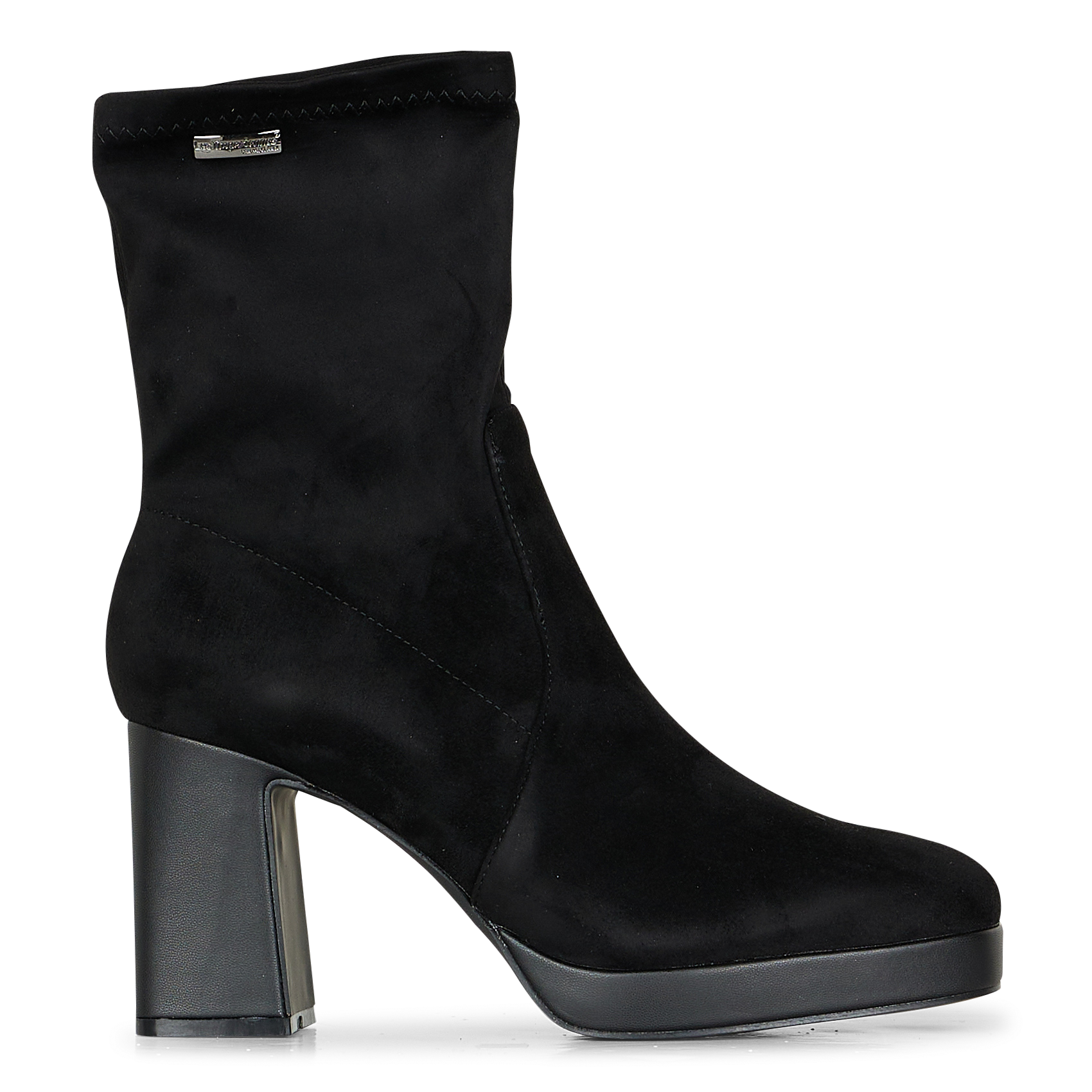 DANAE - Bottines à talons en cuir velours | Noir