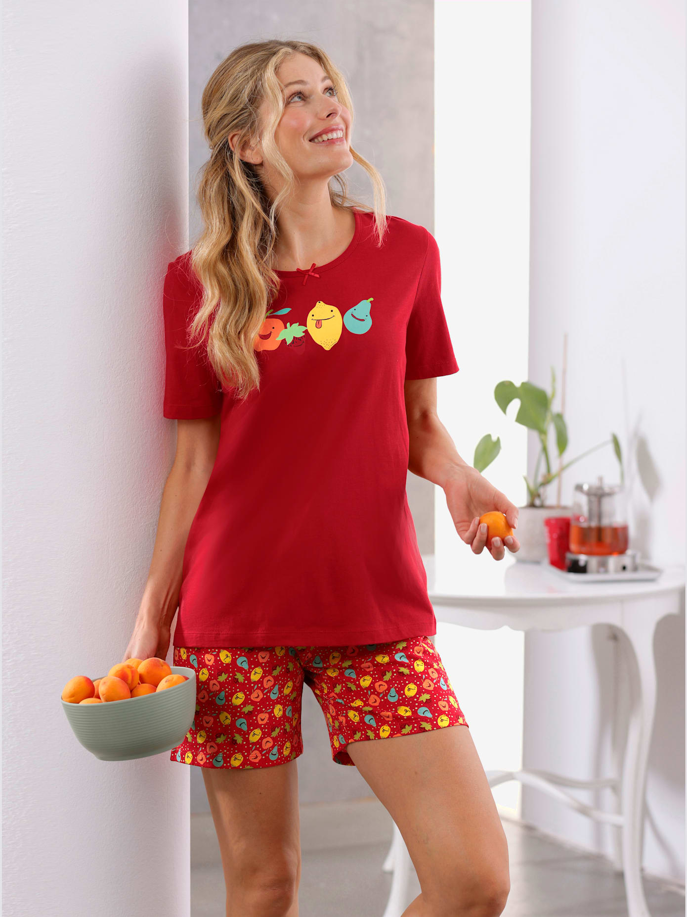 Pyjamas courts jersey fin