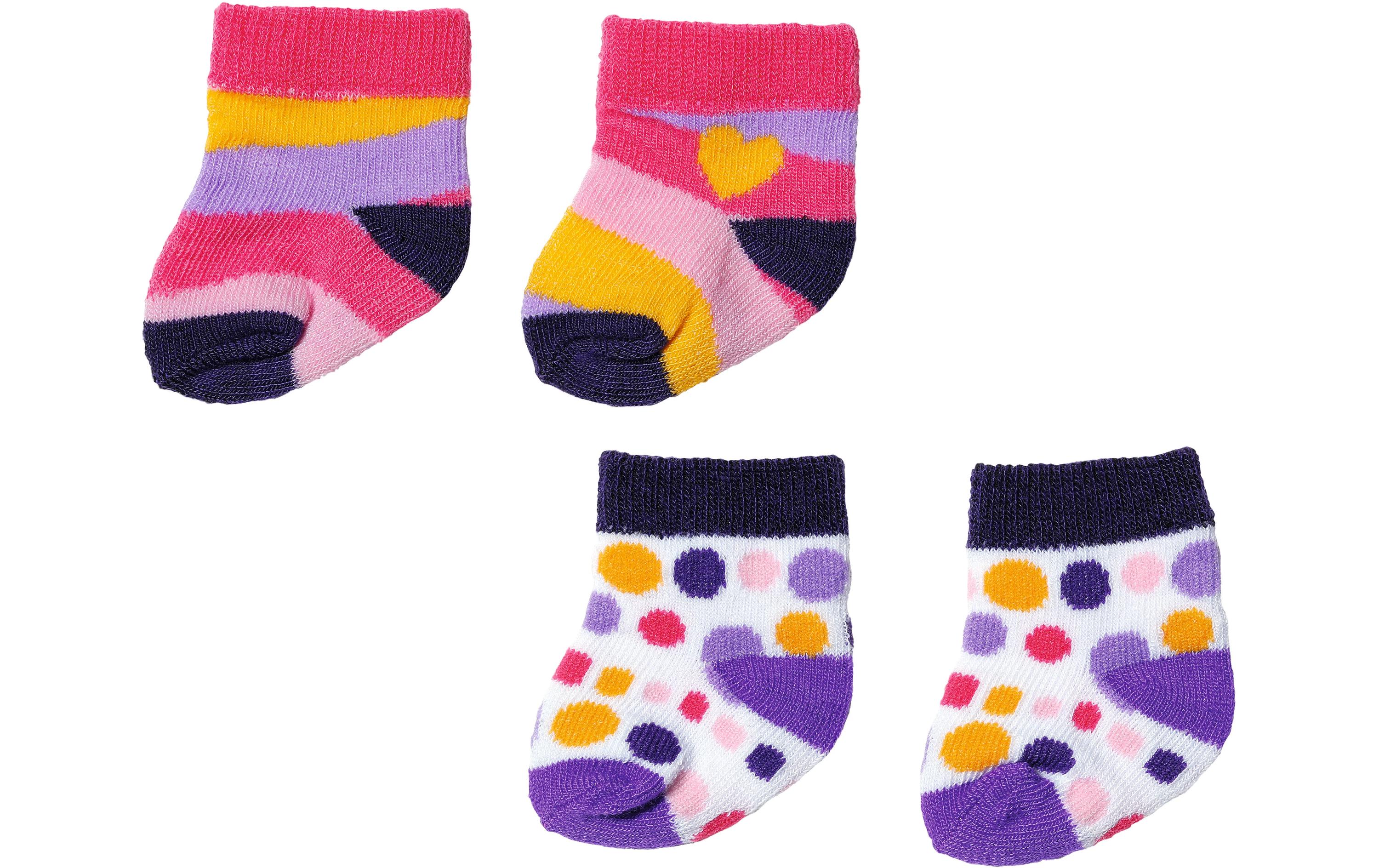 Puppenkleidung Socken 2 Stück assortiertBunte Söckchen für Puppen