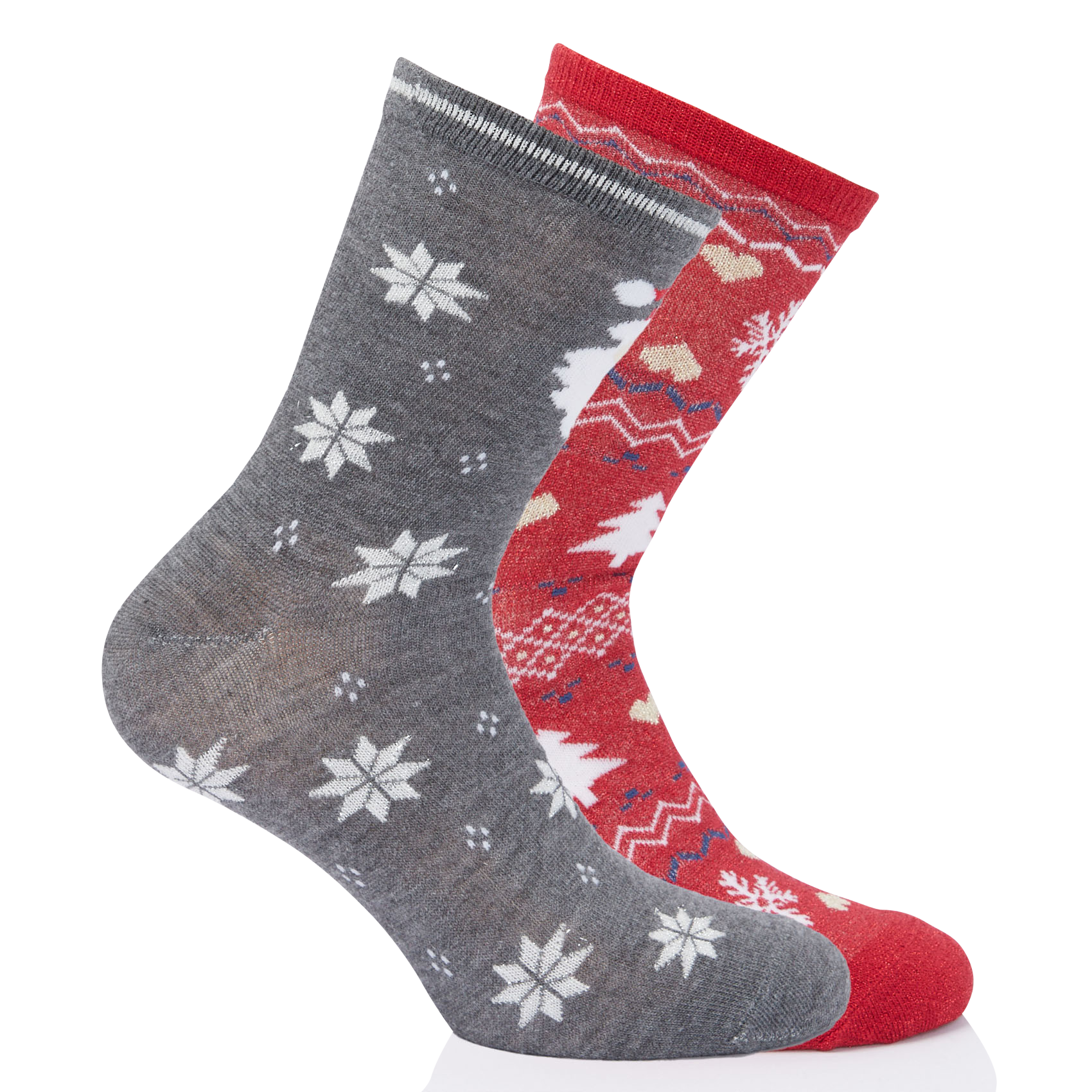 JIA - Lot de deux chaussettes à motifs | Gris
