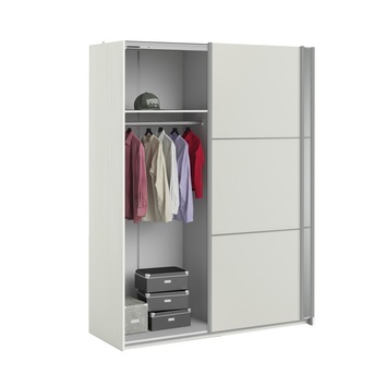 Kledingkast Janneke wit met spiegel 202x152x64 cm