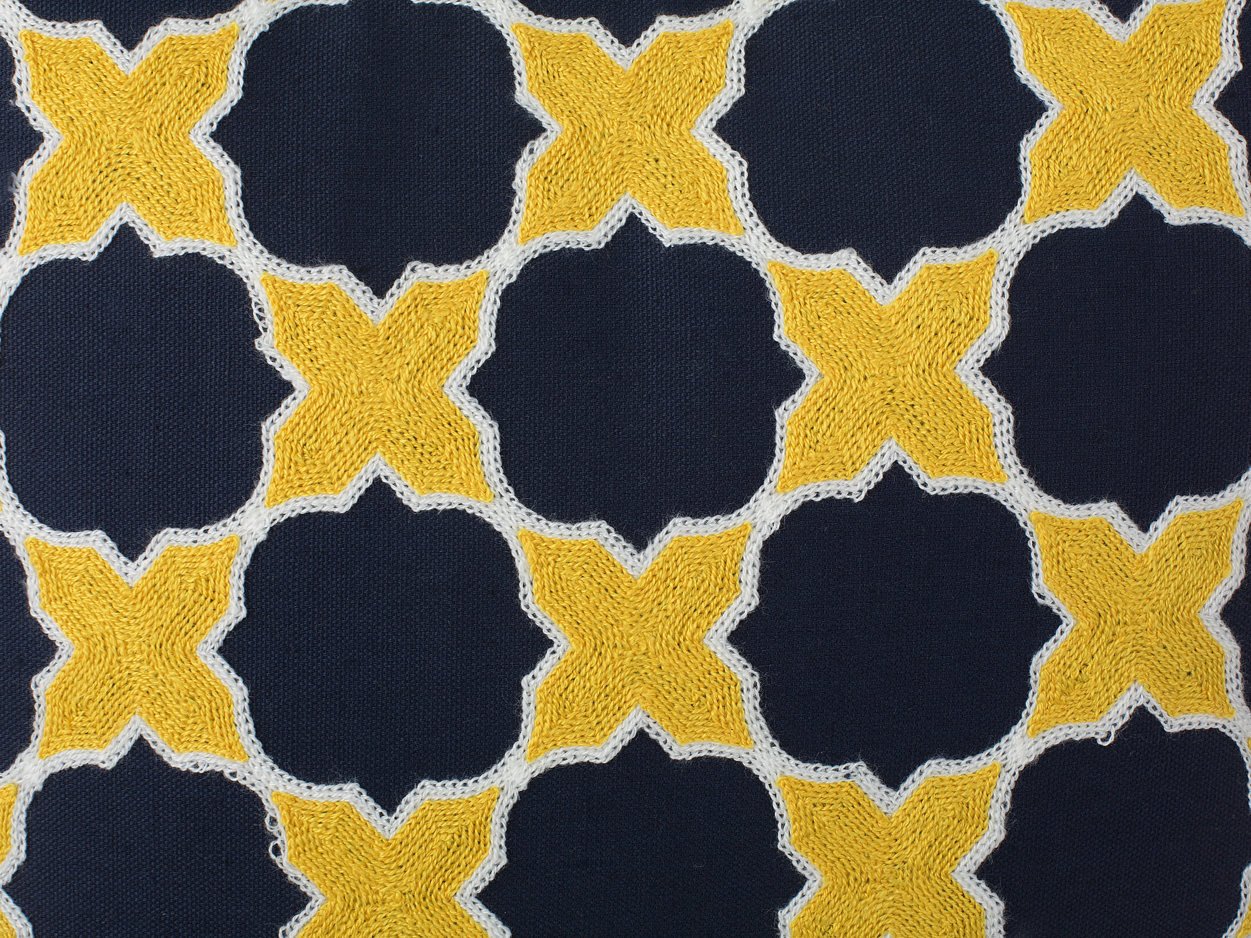 Set van 2 sierkussens MUSCARI Katoen 45 x 45 cm Geel Blauw ikat