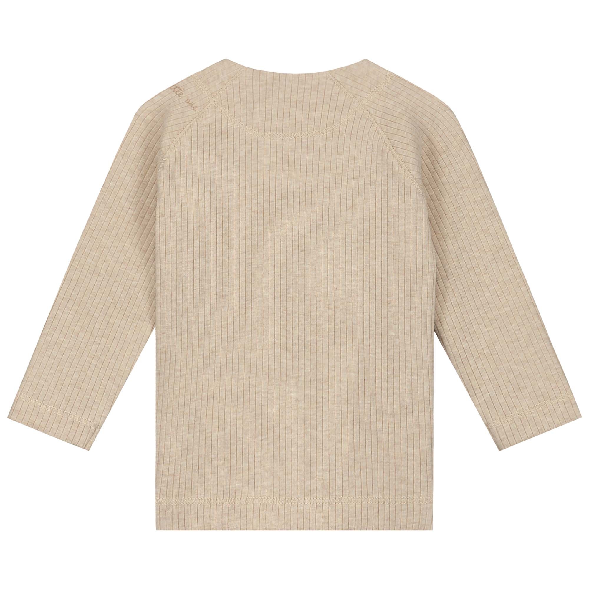 Prénatal newborn overslagshirt rib lange mouwen effen beige