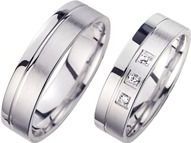 Trouwringen witgoud met Diamanten breedte 5,5 mm