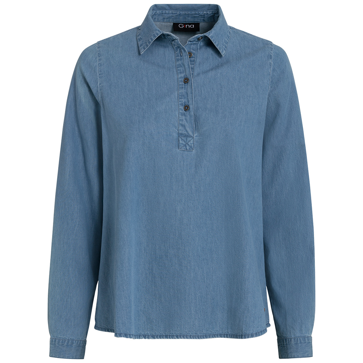 Gina Damen Bluse aus Bio-Baumwolle hellblau