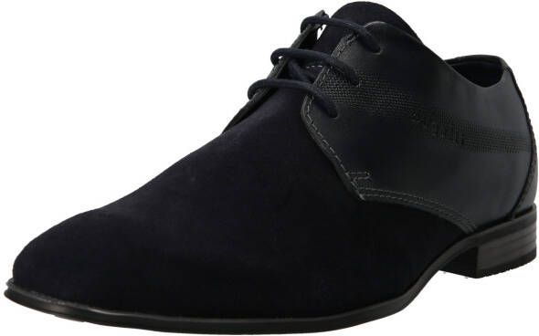 Bugatti leren heren veterschoenen suede glad leer Blauw Echt leer