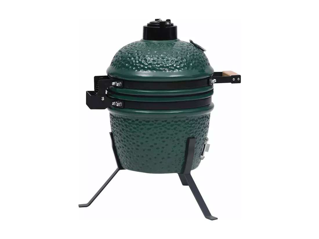 Barbecue à fumoir Kamado 2-en-1 Céramique 56 cm Vert