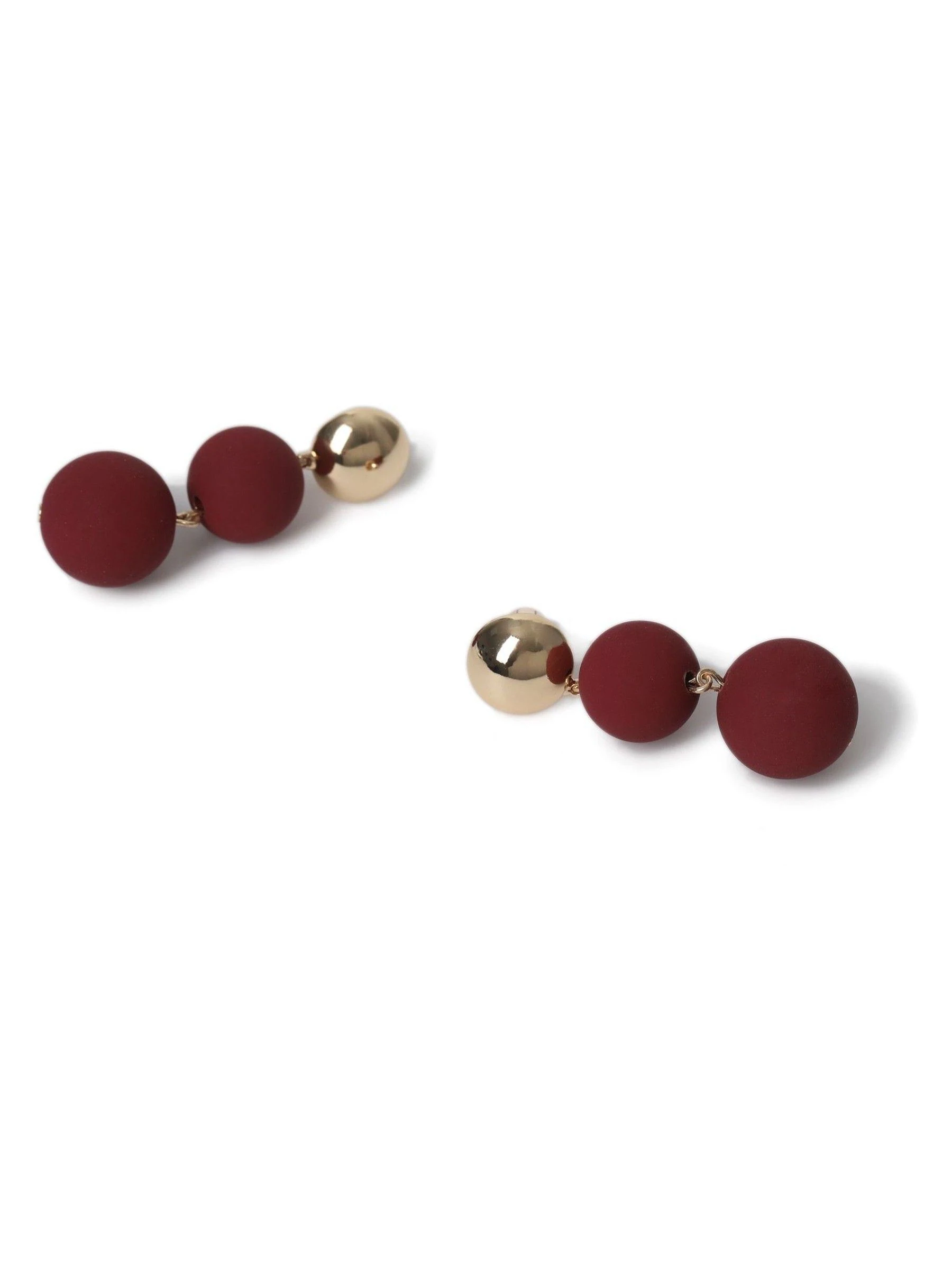 Rood - Aela Matte Sphere Drop Black Earrings
