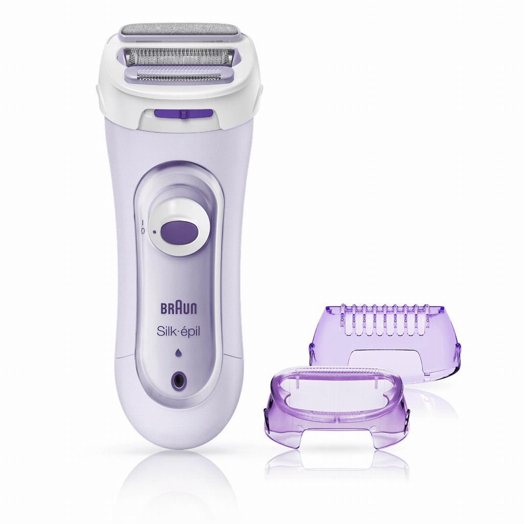 Braun Silk-épil Lady Shaver 5-560 Lila - 3in1 Draadloos Elek Scheerapparaat, Trimmer En Scrubsysteem