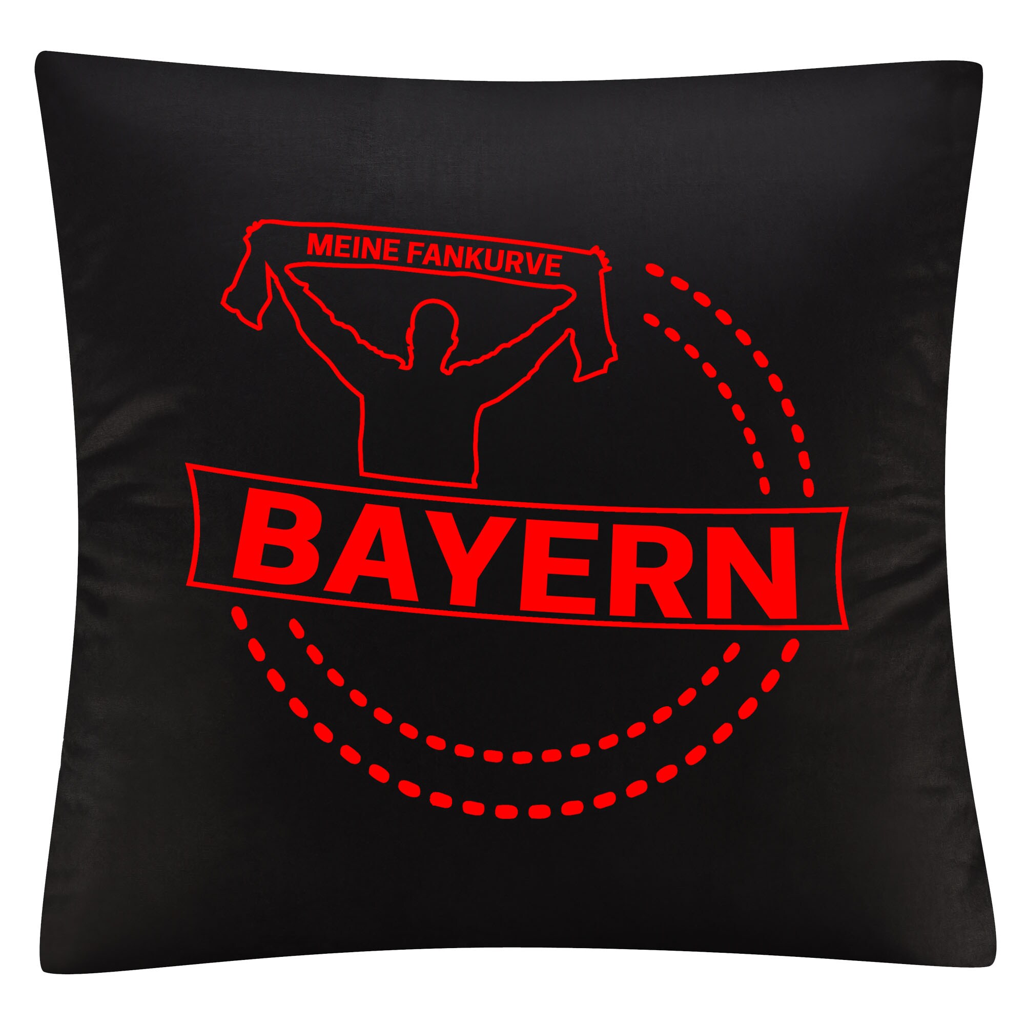 multifanshop® Kissenbezug - Bayern - Meine Fankurve - Druck rot