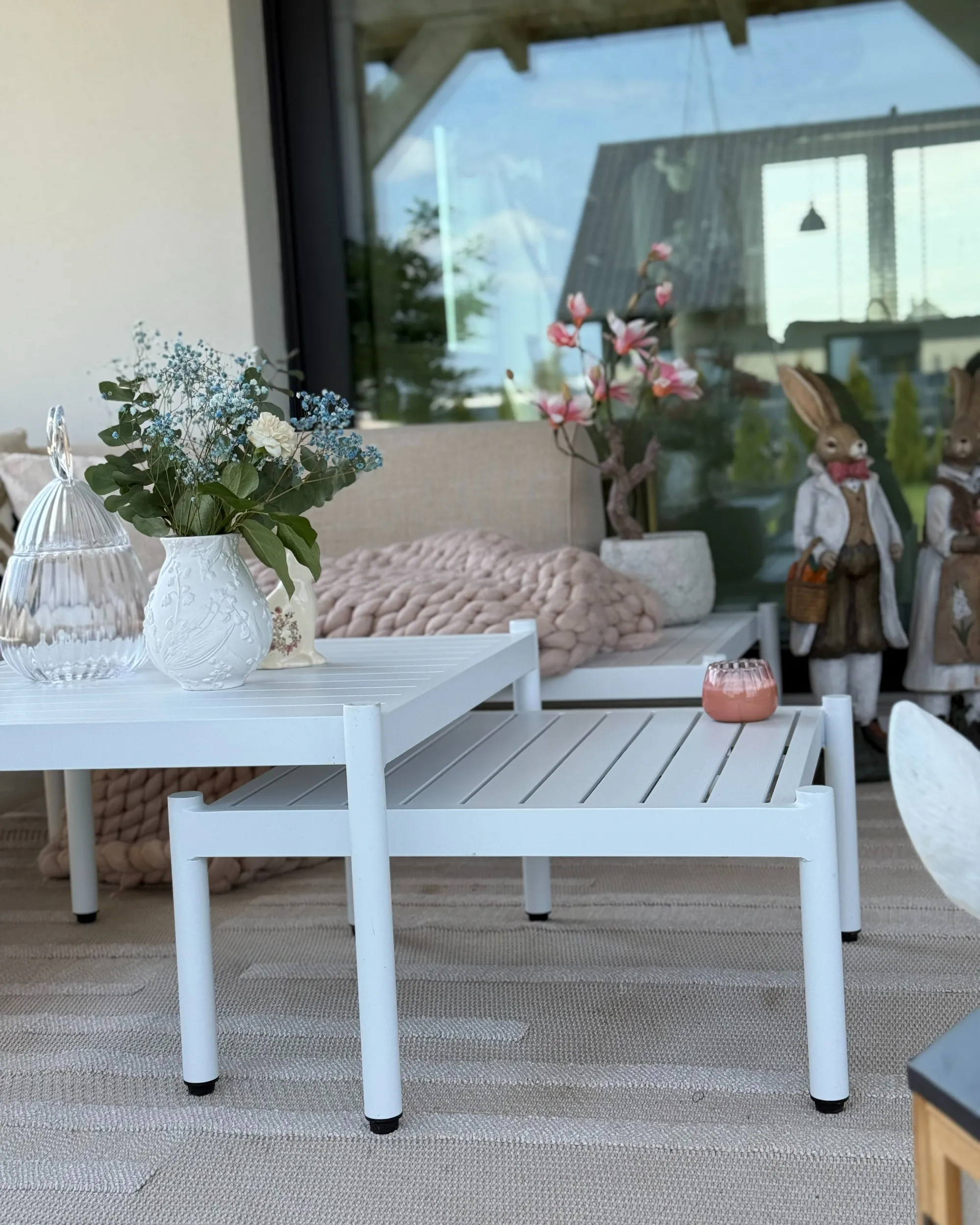 Tuin hoekloungeset met tafel 5-zits RASIGLIA linkszijdig Metaal Beige
