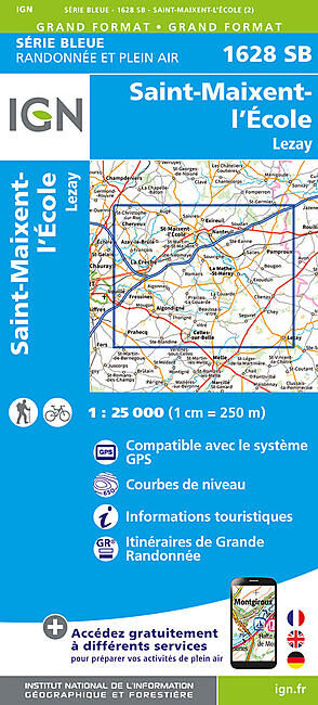 IGN - 1628 SB SAINT MAIXENT L'ECOLE LEZAY 1 25 000