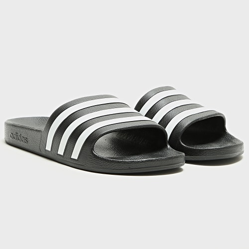 Claquettes Adilette Aqua F35543 Noir Blanc