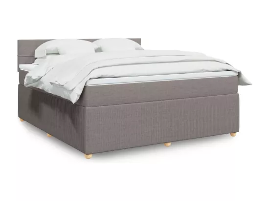 Sommier à lattes de lit avec matelas Taupe 180x200 cm Tissu
