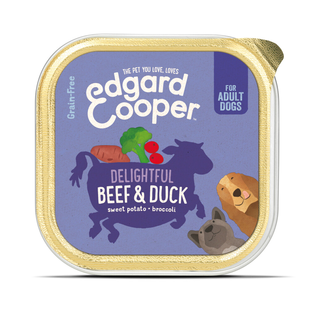 11x Edgard & Cooper Kuipje Vers Vlees Hondenvoer Rund - Eend150 gr