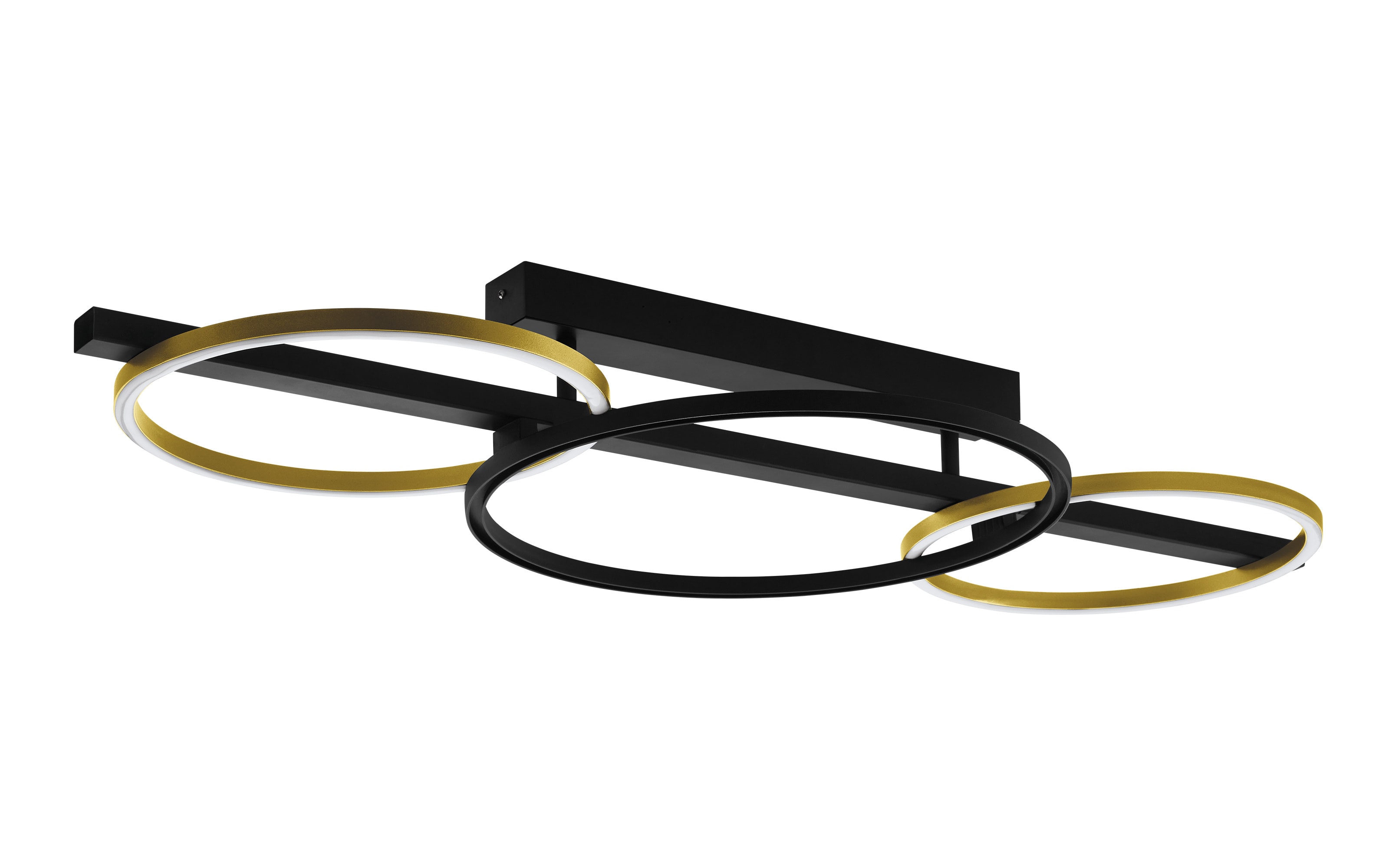 LED-Deckenleuchte LANACERA, schwarz/gold, inkl. Dimmfunktion
