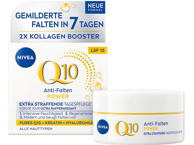 NIVEA Set Q10 Bye Bye Falten Routine 3-teilig Pflege-Set reduziert das Erscheinungsbild von Falten
