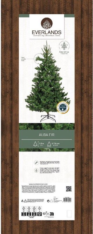 Everlands Kunstkerstboom - Alba Fir - 116x180 cm - Groen