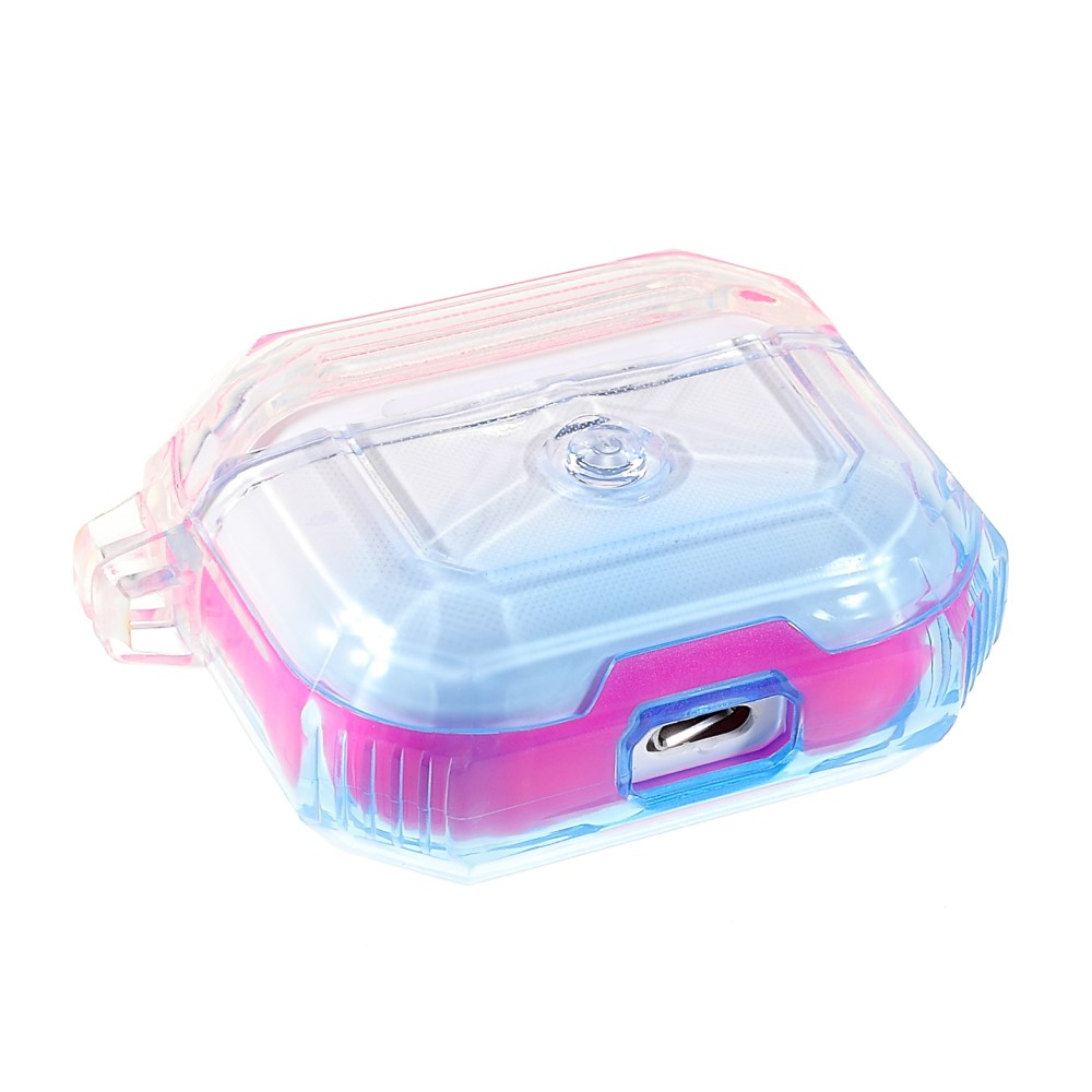 AirPods (3. Generation) Gummi Schutzhülle Air Cushion Fallschutz mit Farbverlauf   Trageschlaufe - Transparent / Rosa