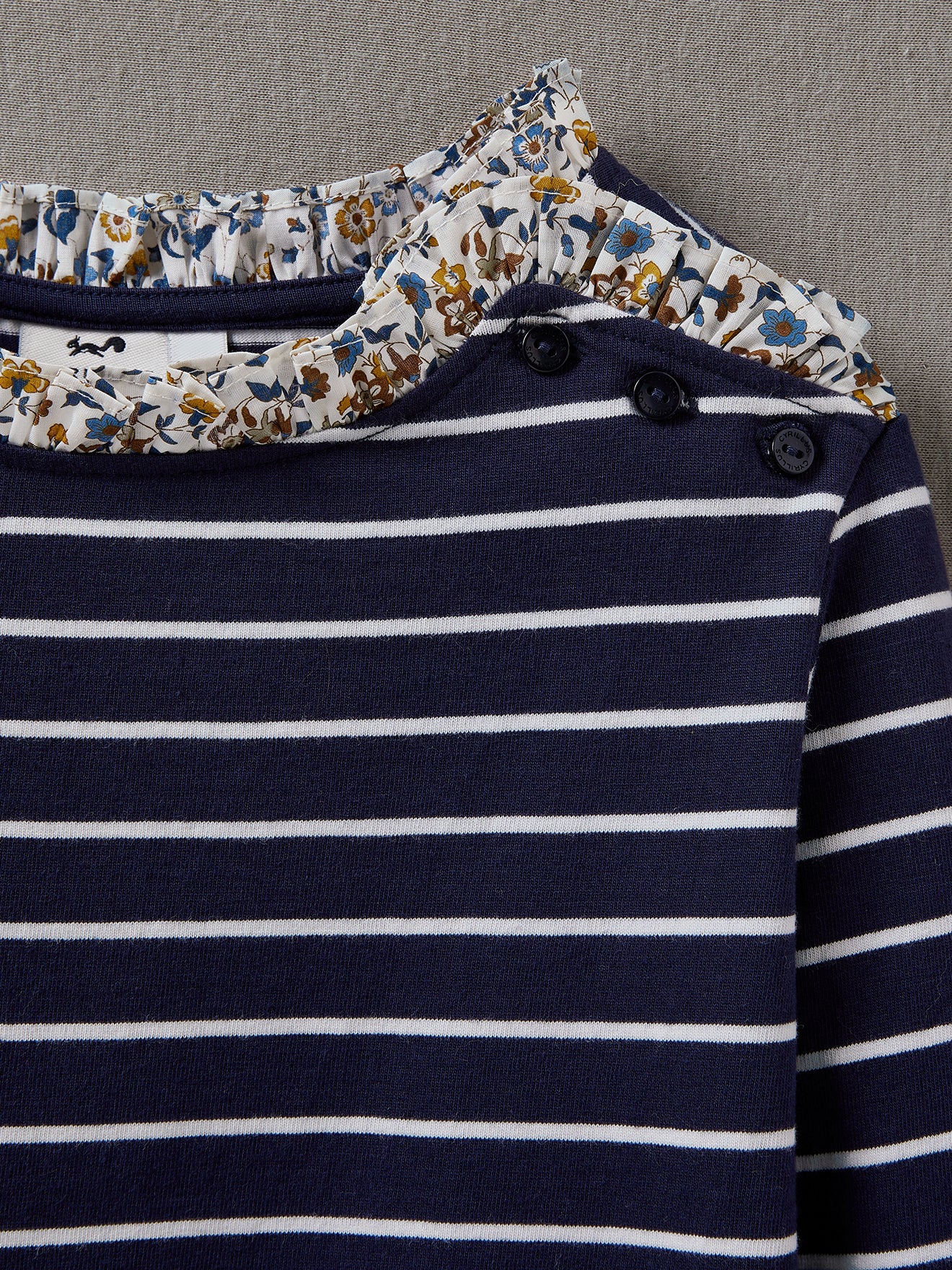 T-shirt marinière Fille tissu Liberty - Coton bio