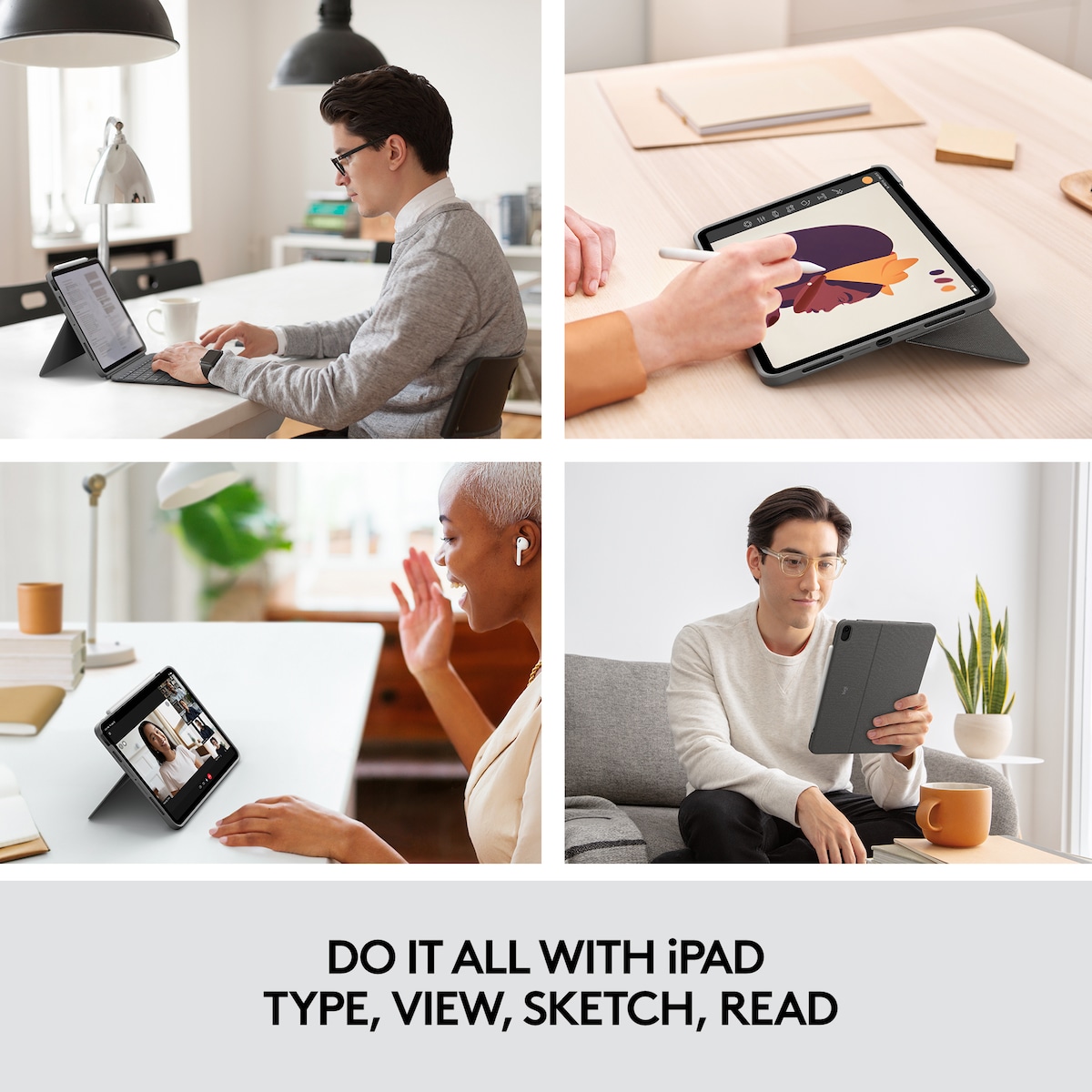 Logitech Combo Touch tastaturdeksel for iPad Air(grå)