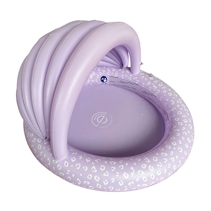 Swim Essentials Kinderzwembad met Zonnescherm Luipaard Lila