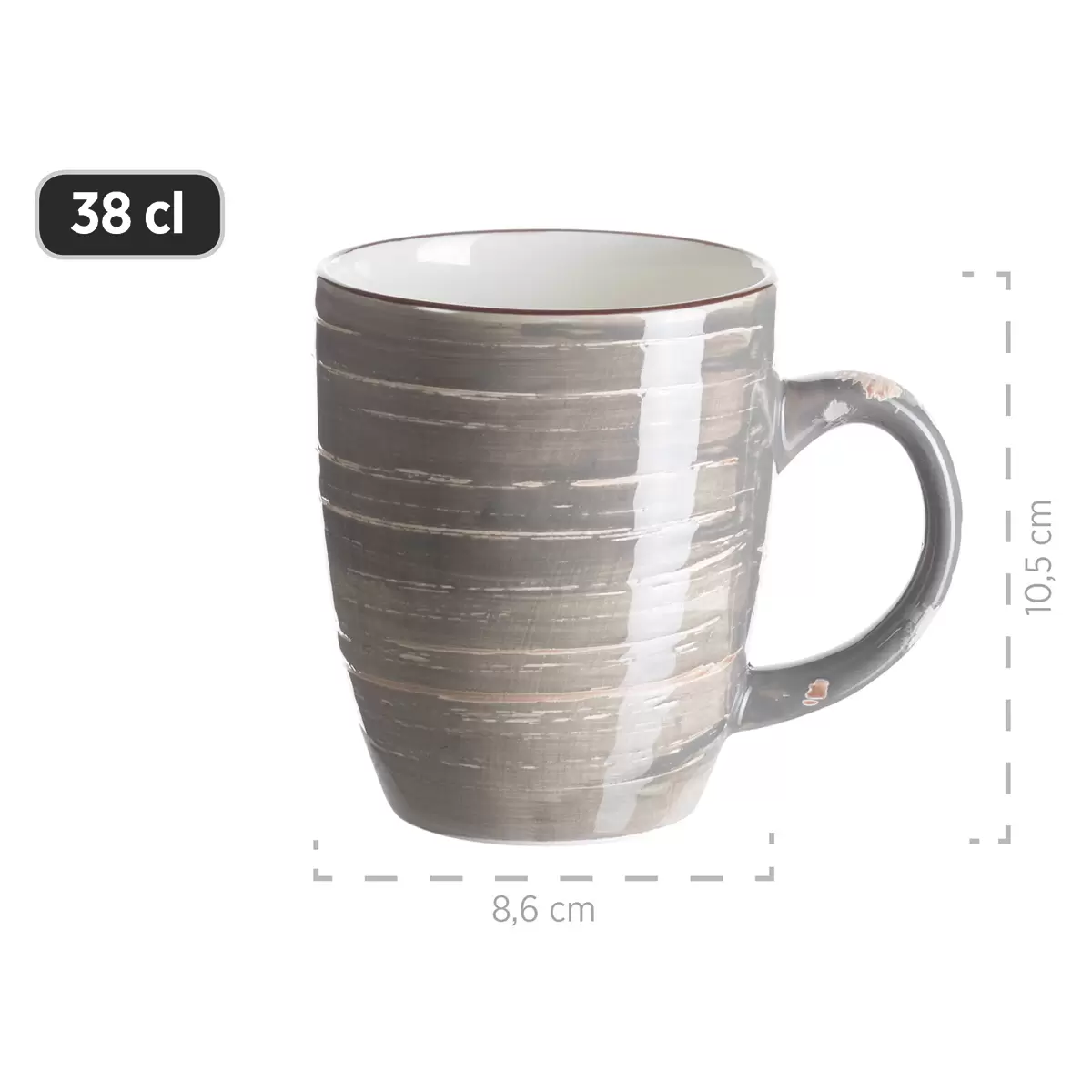 Kaffeebecher/Schalenset 8-tlg. DUOLE braun,blau