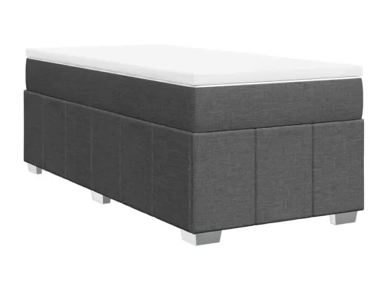 Sommier à lattes de lit et matelas Gris foncé 90x190 cm Tissu