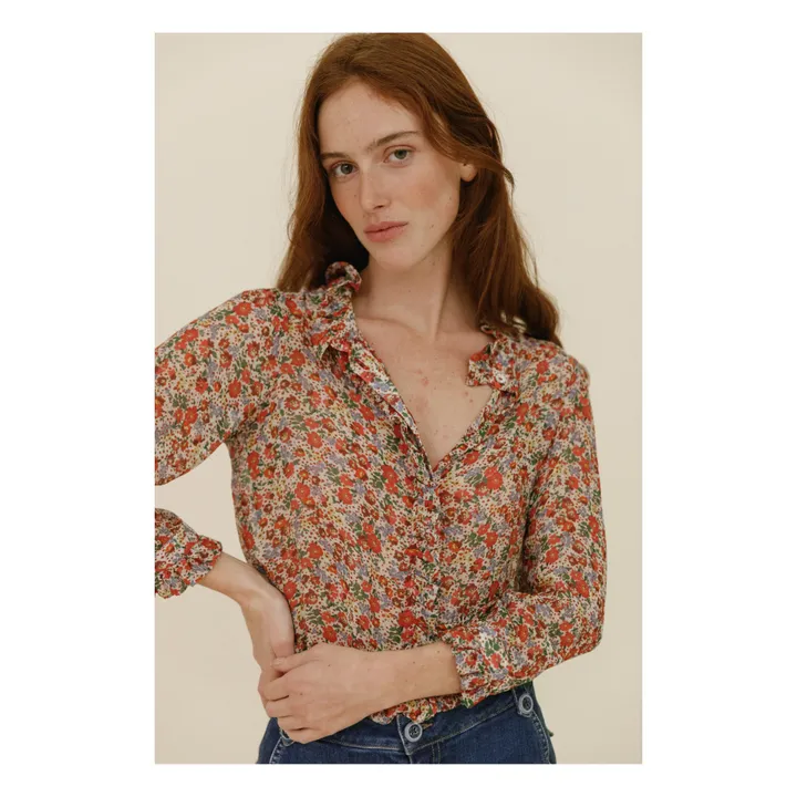 Emile et Ida Blouse Zolina Fleurs des Champs - Collection Femme | Rouge