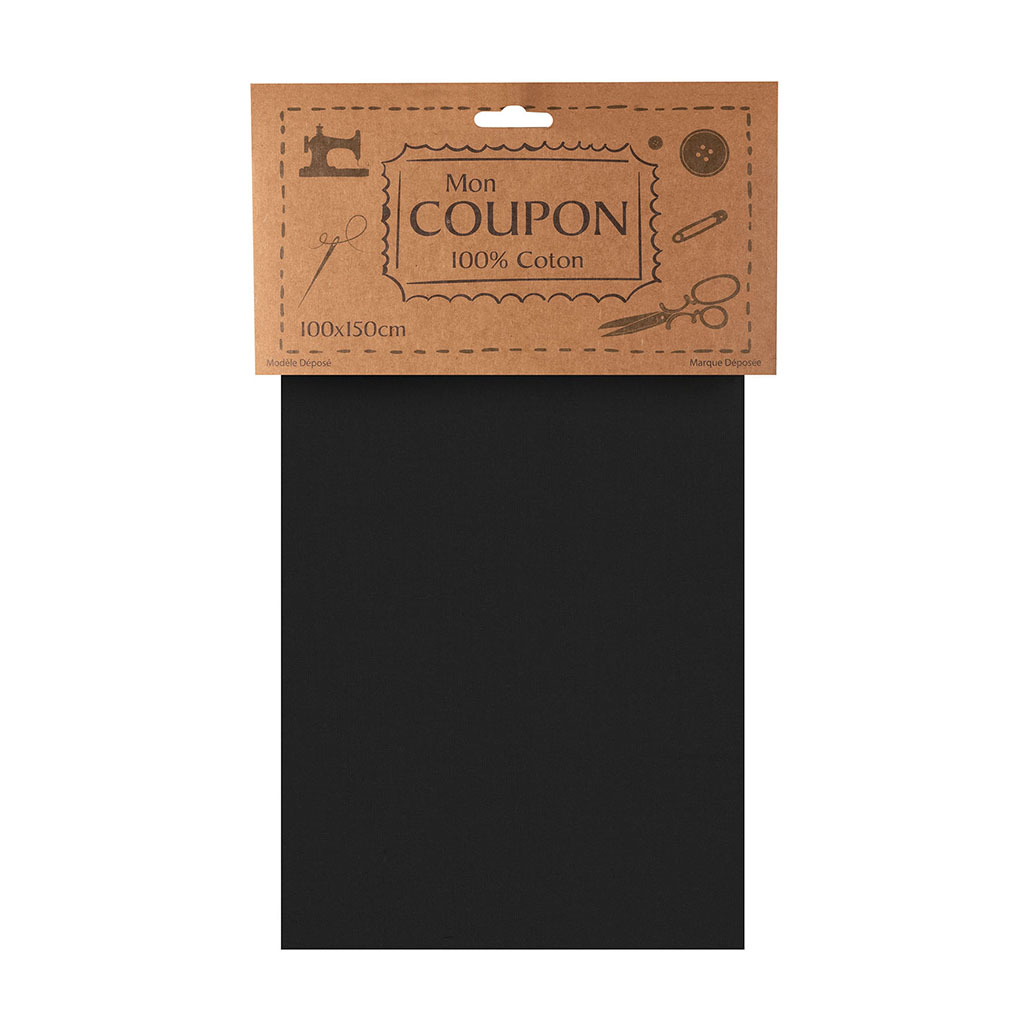 Coupon tissu NINA noir 100x150cm