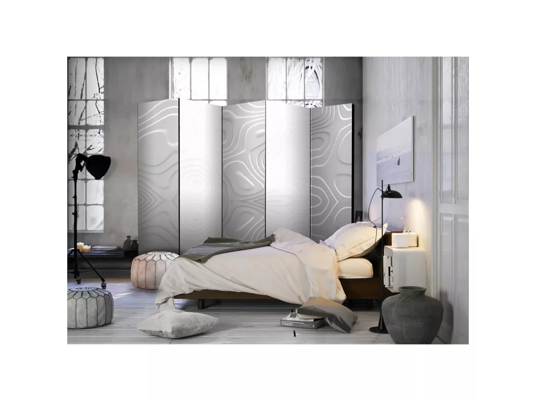Paravent Design Vagues Blanches II pour Intérieur Moderne