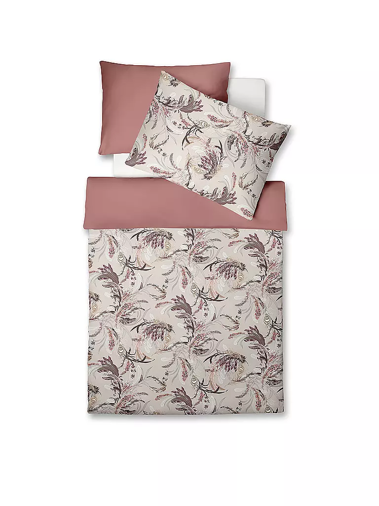 FLEURESSE Satin Bettwäsche 70x90cm/140x200cm MAROKKO Malve beere