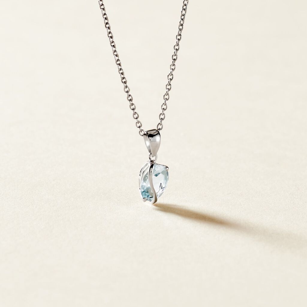 Pendentif Prudencia Or Blanc Topaze