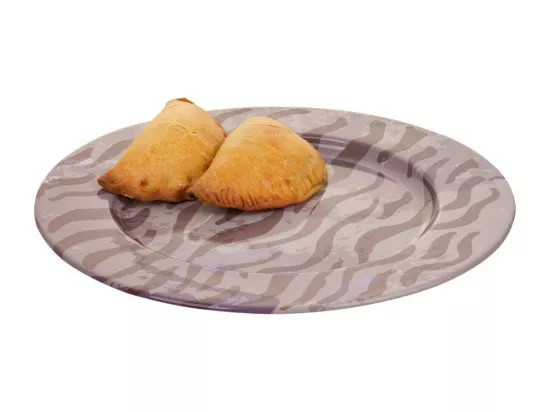 Assiette en métal violet d33x1,5h