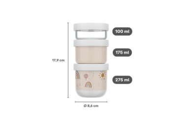 Stapelbare snackbox Mepal Mio 3-delig - Little Dutch - Little Farm