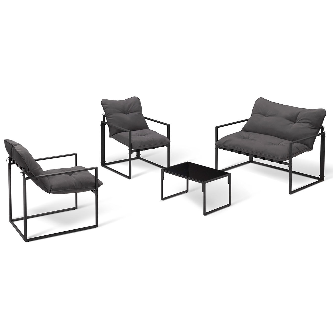 Pratik Garden Salon de jardin Tropea 4 places gris