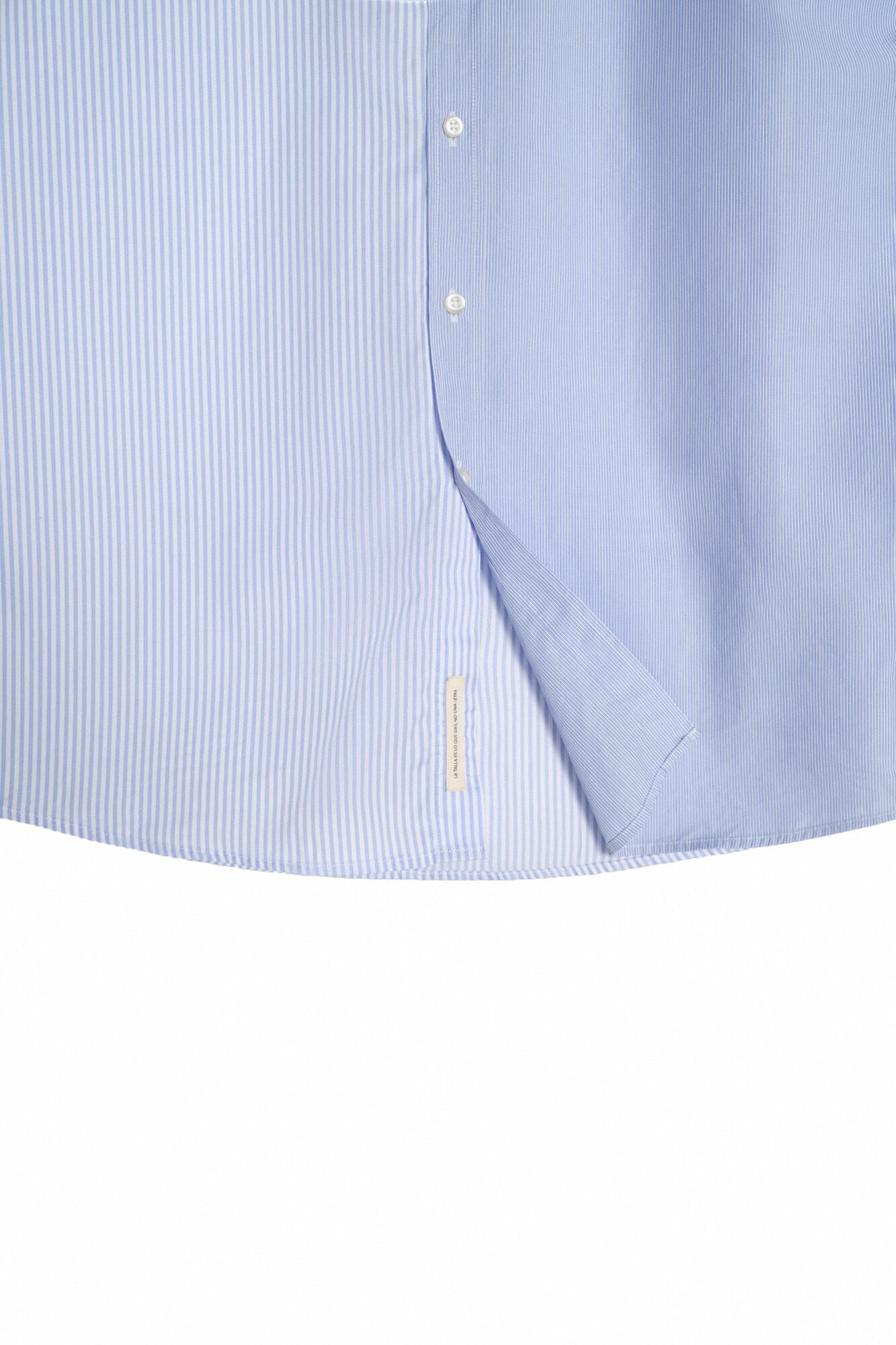 Camisa slim cuello mao estampado raias - Azul