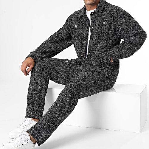 Ensemble Veste Et Pantalon Noir Chiné