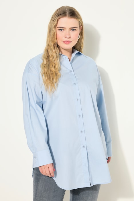 Bluse, oversized, Rücken-Knopfleiste, Langarm
