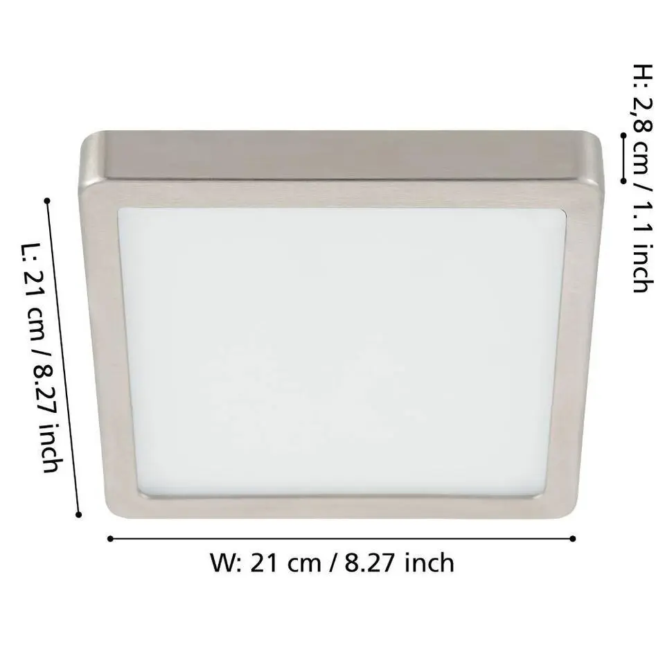 EGLO Fueva 5 Plafonnière - LED - 21 cm - Nikkelmat