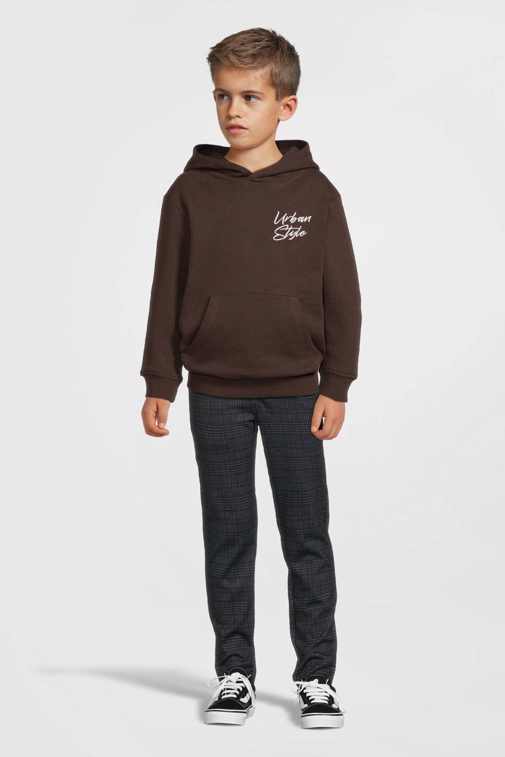 NAME IT hoodie NKMREMMOS met backprint donkerbruin