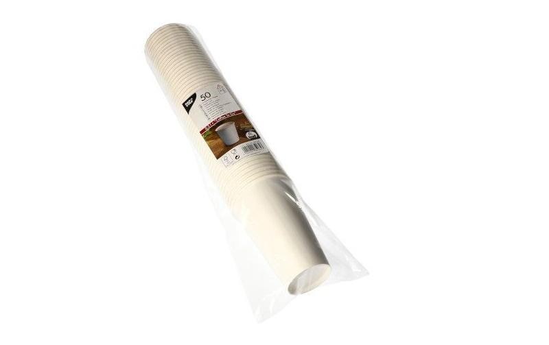 Einweg-Kaffeebecher Pappe 300 ml 50 Stück, WeissHitzebeständiger Pappbecher
