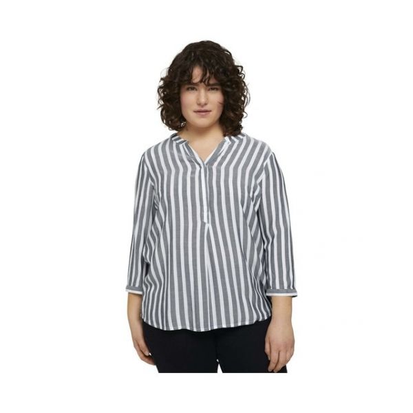 Tom Tailor - Blusa Listrada c/ Mangá Francês 46 - MP_0012975_1024917