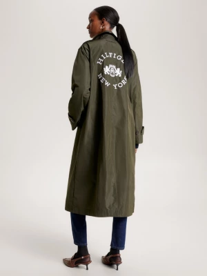Trench coat reciclado com fecho oculto