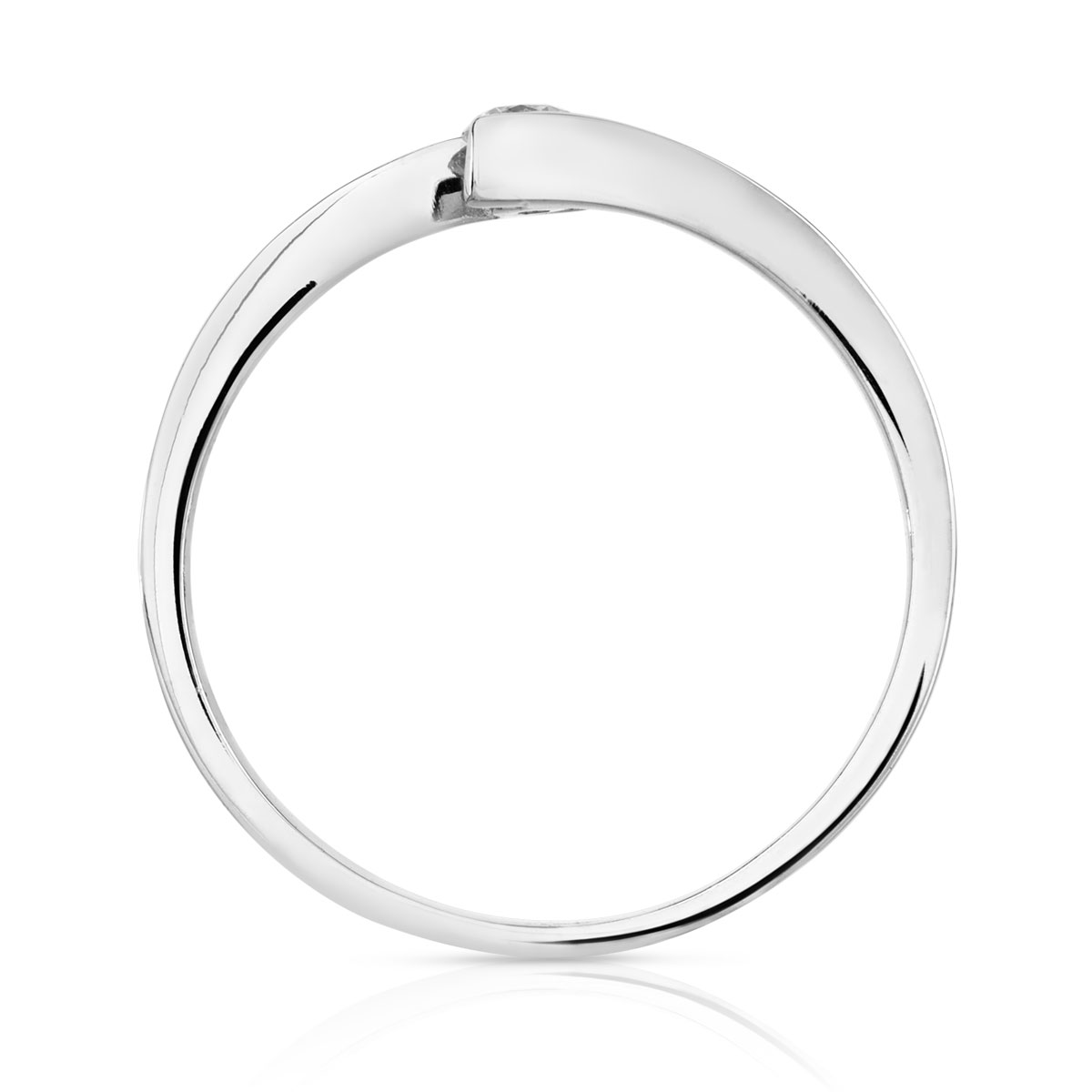 Solitaire or blanc 750 diamant synthétique 0.10 carat