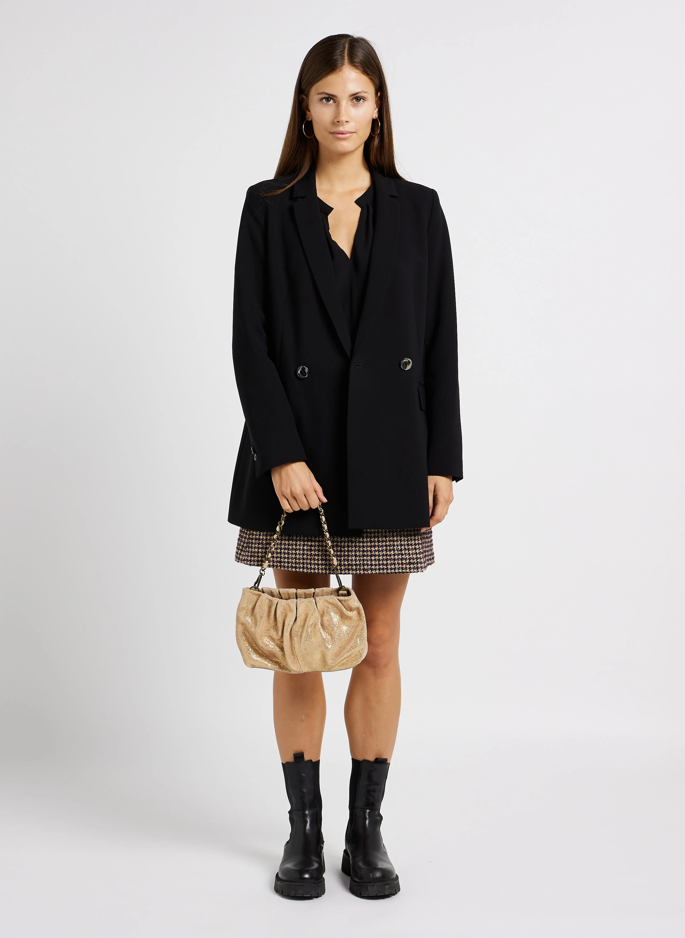 SUENNA - Sac bandoulière en cuir | Doré