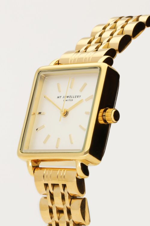 Vierkant horloge met witte wijzerplaat
