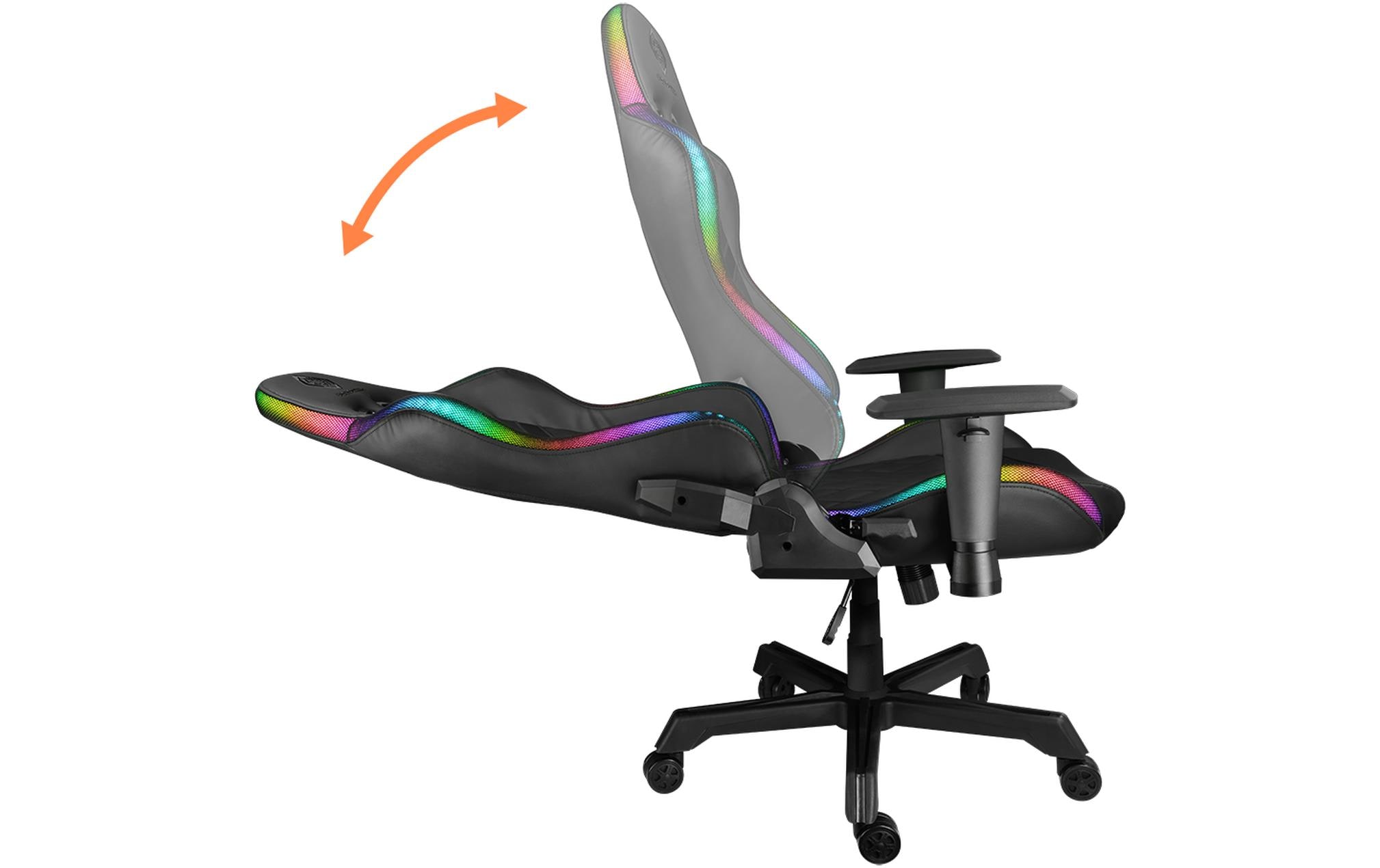 Gaming-Stuhl DC410 Schwarz<br>Gaming-Computerstuhl mit einstellbarer RGB-Beleuchtung und 120 kg Belastbarkeit