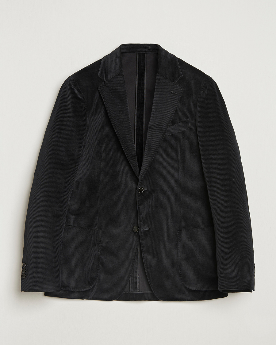 Lardini Cotton Corduroy Blazer Black